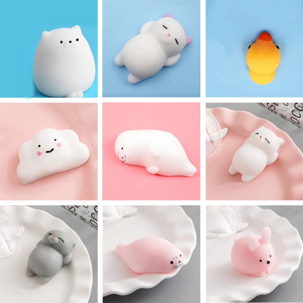 Funny Gift Cute Anti-stress Squishy Toys Lovely Soft Silicone Hand Squeeze Baby Toy Kawaii Squishes Animals Bear Rabbit WY30