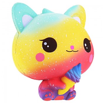 Jumbo Kawaii Ice Cream Cat Squishy PU Kitty Doll Simulated Animal Scent Slow Rising Soft Squeeze Toys Fun for Kid Xmas Gift