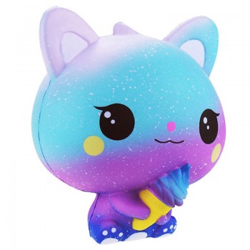 Jumbo Kawaii Ice Cream Cat Squishy PU Kitty Doll Simulated Animal Scent Slow Rising Soft Squeeze Toys Fun for Kid Xmas Gift