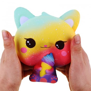 Jumbo Kawaii Ice Cream Cat Squishy PU Kitty Doll Simulated Animal Scent Slow Rising Soft Squeeze Toys Fun for Kid Xmas Gift