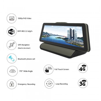 HGDO 4G ADAS 1080P Car DVR Camera GPS Navigation 10 IPS Dash Cam Android 5.1 Registrar Full HD Video Recorder Dual Lens dvrs