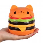 Jumbo Cat Face burger Squishy Simulated Food Cute Soft Squeeze Toy Slow Rising Stress Relief Novelty Fun Toys