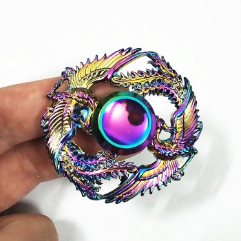 Two phoenix high quality Fidget Spinner Metal Rainbow Dragon Hand Finger Spinners Autism ADHD Focus Anxiety Relief Stress