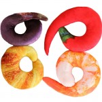 40CM Creative plush Peeled Prawns Pepper Eggplant Croissant stuffed animals plush toys U neck pillow shrimp cushion kids toys