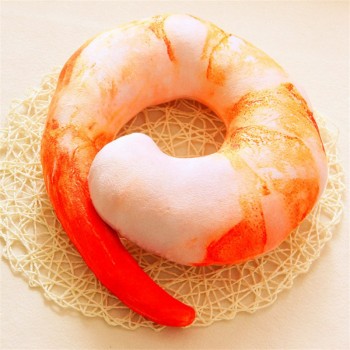 40CM Creative plush Peeled Prawns Pepper Eggplant Croissant stuffed animals plush toys U neck pillow shrimp cushion kids toys