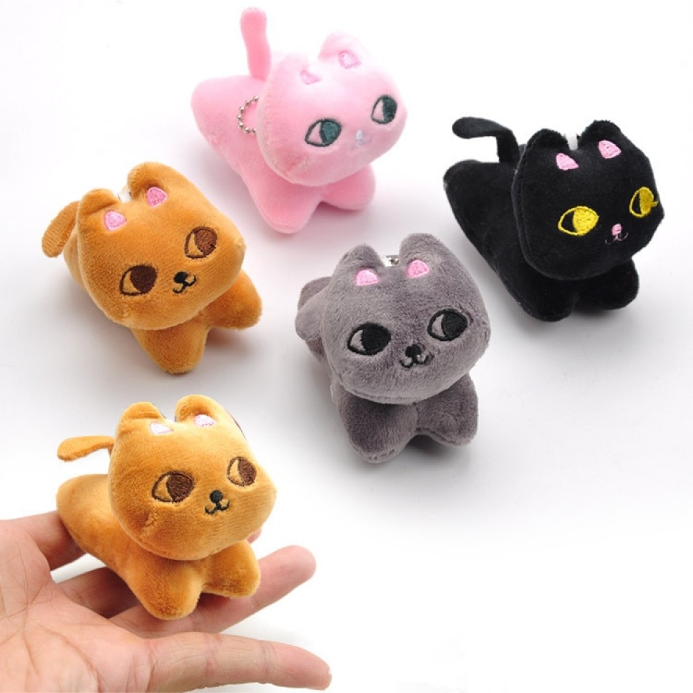 1pcs Kawaii Plush Cartoon Mini Cat Soft Keychain Bag Xmas Stuffed Lovely Small Animals Plush Cute Phone Backpack Pendants Doll