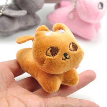 1pcs Kawaii Plush Cartoon Mini Cat Soft Keychain Bag Xmas Stuffed Lovely Small Animals Plush Cute Phone Backpack Pendants Doll