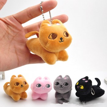 1pcs Kawaii Plush Cartoon Mini Cat Soft Keychain Bag Xmas Stuffed Lovely Small Animals Plush Cute Phone Backpack Pendants Doll