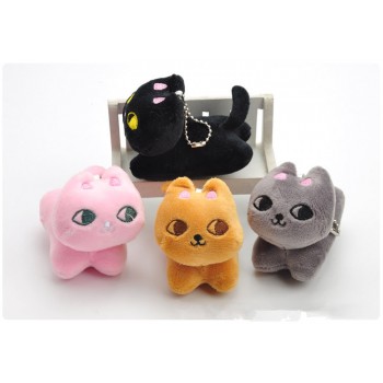 1pcs Kawaii Plush Cartoon Mini Cat Soft Keychain Bag Xmas Stuffed Lovely Small Animals Plush Cute Phone Backpack Pendants Doll