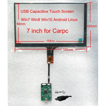 7 inch  USB interface capacitive touchscreen  FOR CARPC win7 win8  Android Multi touch Can Be compatible withTN90 TN92 TN93 TN94