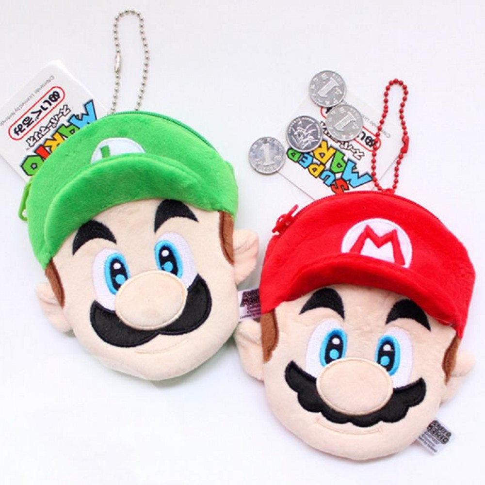 1 pcs creative 2 Styles Super Mario Bros Coin Purse Unisex Wallet Multi-functional Kawaii Bag Anime Plush Toys