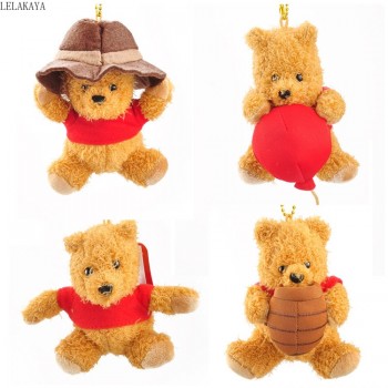 1pcs  Animals Creative Bear Cartoon Creative Plush Keychain Soft Stuffed Backpack Xmas Pendants Lovely Cute Doll Brand New