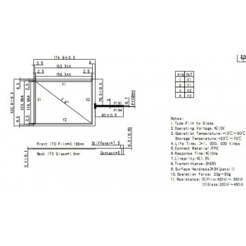 New 7.8 inch 8 inch 4-wire resistive touch screen 175*133 four-wire industrial grade industrial computer touch screen