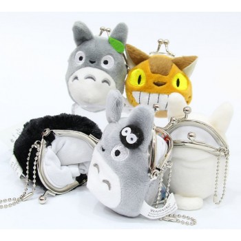 1 pcs cute Japan Anime Miyazaki TOTORO Plush Toys Unisex Wallet Multi-functional Bag Mini cartoon Pendant toy