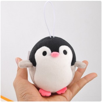 10cm Anime Cartoon Love In Ice Island Black Penguin Plush Mini Bag Xmas Pendants Soft Rope Phone Keychain Lovely Creative Doll