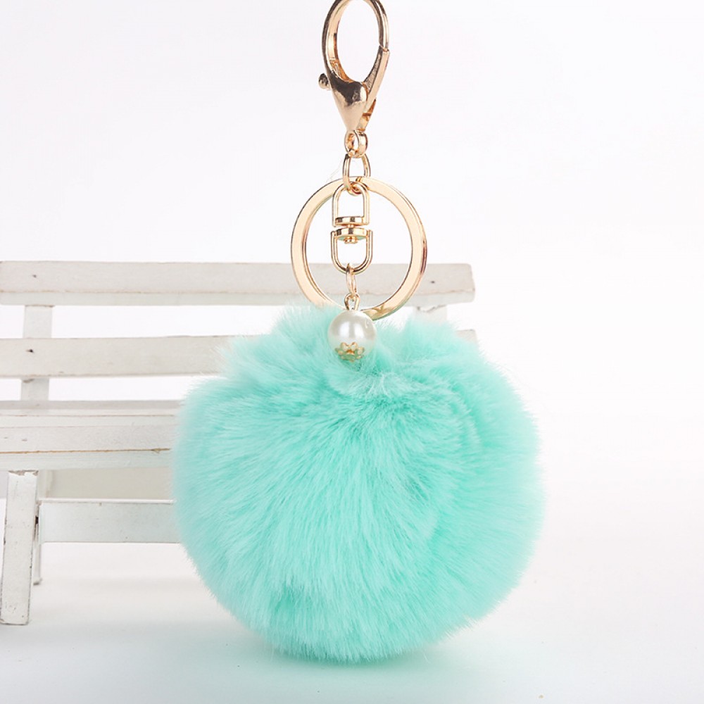 wholesale Cute Pom pom plush keychains small pendant plush toys Women Bag Key Ring creative Valentines day birthday gifts