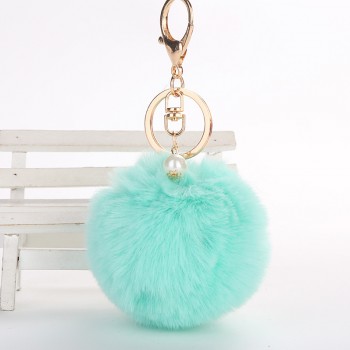 wholesale Cute Pom pom plush keychains small pendant plush toys Women Bag Key Ring creative Valentines day birthday gifts