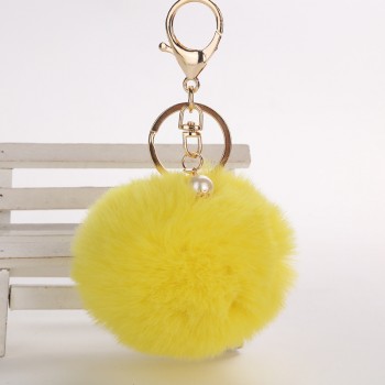 wholesale Cute Pom pom plush keychains small pendant plush toys Women Bag Key Ring creative Valentines day birthday gifts