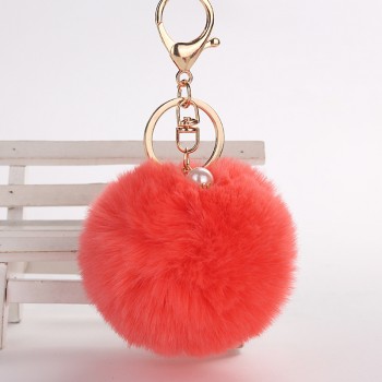 wholesale Cute Pom pom plush keychains small pendant plush toys Women Bag Key Ring creative Valentines day birthday gifts