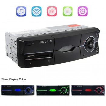 KROAK Excellent 12V 1 DIN Bluetooth Car Stereo FM Radio SD/USB/AUX-IN Remote Head Unit MP4 MP5 MP3 Audio Player USB SD MMC Port