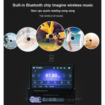 7 Inch Telescopic HD Screen Car Mp5 Player 9601G Navigation GPS Bluetooth Reversing View Function With Europe Map Accessories