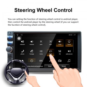 7 inch Car DVD GPS Player Capacitive HD Touch Screen Radio Stereo 8G / 16G Suppot Rear View Camera Input Android 5.1.1