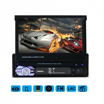 Universal 7 Inch Telescopic Large Screen Bluetooth Car MP5 Player Car Vehicle DVD FM/MP5 Auto Radio Player High Quality