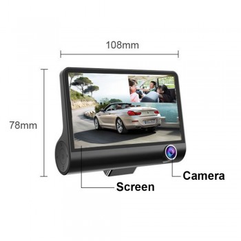 Gryan Car DVR 3 Cameras Lens Dash Camera 4.0 Inch Dual Lens With Rear View Camera Video Recorder Auto Registrator Dvrs Dash Cam