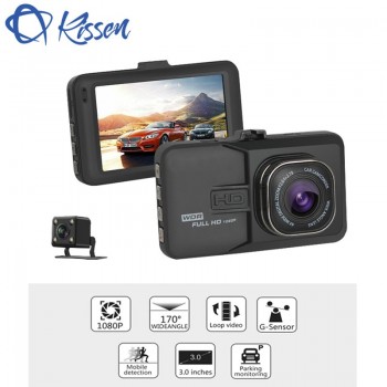 Kissen Full HD 1080P Car DVR 3.0 Inch IPS Screen Car Camera Dual Lens Dash Cam Video Recorder Night Vision G-sensor Registrator