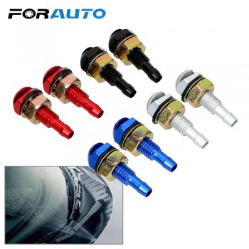 FORAUTO 2Pcs Car Front Windshield Water Sprayer Fan-Shaped Auto Wiper Jet Washer Nozzle Metal Car Cleaning Bonnet Universal