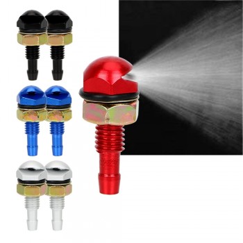 FORAUTO 2Pcs Car Front Windshield Water Sprayer Fan-Shaped Auto Wiper Jet Washer Nozzle Metal Car Cleaning Bonnet Universal