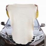 1pc Natural Elastic Shammy Chamois Leather Car Cleaning Towels Irregular Free Shape Drying Washing Care Polishing Cloth 45x60cm