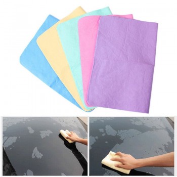 43x33cm PVA Chamois Car Wash Towel Shammy Cloth Car Care Cleaner Home Cleaning Lady Hair Drying Cloth With Box Car Accessories