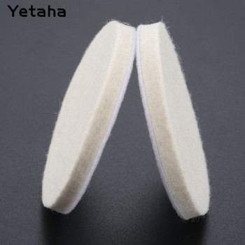 2Pc 3 75mm White Plush Wool Felt Polishing Pads Car Buffing Wax Round Wheel Disk Sheets For Car Cleaning Metals Glass Polishing