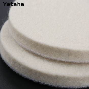 2Pc 3 75mm White Plush Wool Felt Polishing Pads Car Buffing Wax Round Wheel Disk Sheets For Car Cleaning Metals Glass Polishing