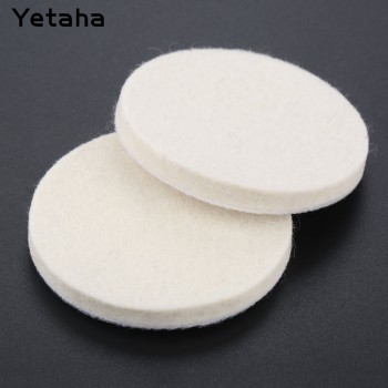 2Pc 3 75mm White Plush Wool Felt Polishing Pads Car Buffing Wax Round Wheel Disk Sheets For Car Cleaning Metals Glass Polishing