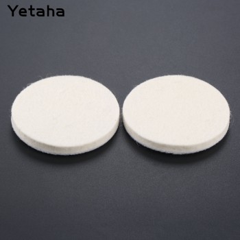 2Pc 3 75mm White Plush Wool Felt Polishing Pads Car Buffing Wax Round Wheel Disk Sheets For Car Cleaning Metals Glass Polishing