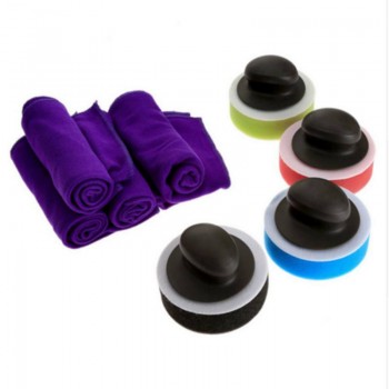 Car polishing disc with handle waxing tool Waxing sponge polishing wheel with towel density medium disc car cleaning