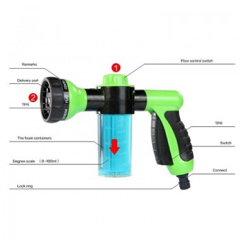 OPQR High Pressure Cleaning Home Car Washing Foam Gun Professional Multifunction Auto Car Foam Water Gun Car Washer Water Gun