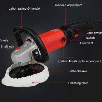 7 inch car polisher Electric Polishing Machine 220V EU plug 50Hz Input Power 6 Speed  3000rpm Car Care Repair Tools Polisher