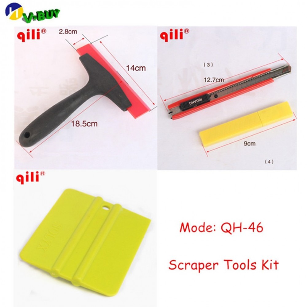 Qili QH-46 4pcs packages Wrap Vinyl Tools Car vinyl Film wrap tool ICE Snow Water there in one set squeegee Scraper