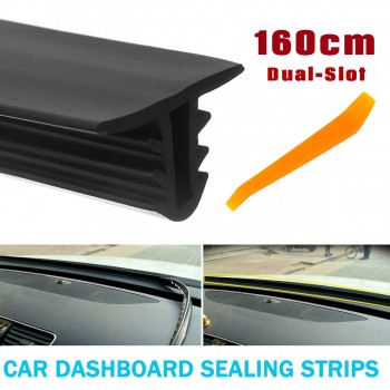 2Pcs Rubber 160cm Car Dashboard Windshield Soundproof Dustproof Seal Sealing Strips Styling Stickers Universal Auto Sealants