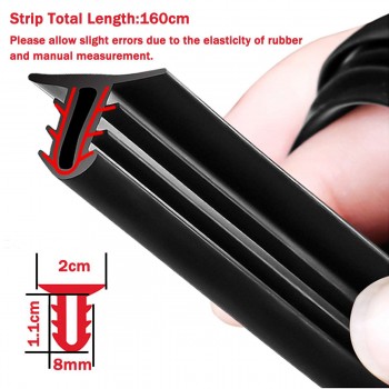 2Pcs Rubber 160cm Car Dashboard Windshield Soundproof Dustproof Seal Sealing Strips Styling Stickers Universal Auto Sealants