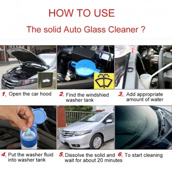 Solid Washer Concentrate Making Up Car Windshield Washer Fluid Windscreen Cleaner Screen Wash Wiper Fluid ( 6 pcs / Pack )