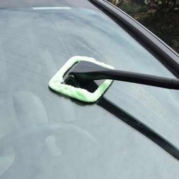 BU-Bauty Window Cleaner Long Handle Car Wash Brush Car Window Windshield Wiper Cloth Clean Tools Washable Shine Handy