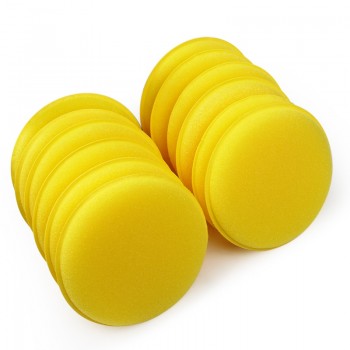 12 pcs/set Car Wax Sponge Anti-Scratch Car Care Sponge Polishing Towel Tyre Dressing Foam Yellow Automobile Cleaning Tool