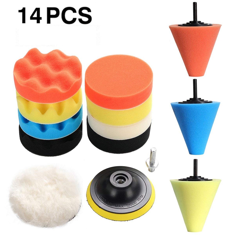 Car 14pcs Polishing Kit Buffing Pad 1/3/6mm Wheel Polishing Cone Car Body Wheels Body wheel care Tools oct10