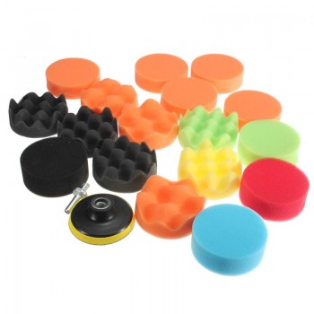 VEHEMO 19Pcs Car Vehicle 80mm Polishing Buffer Pad Car Polishing Sponge Kit +Polishing Wheel+M10 Drill Adapter Car Polisher Sets