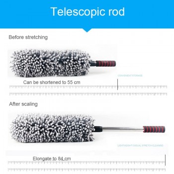 New Car Auto Microfiber Retractable Wax Mop Cleaning Brush Round Duster Dusting Tool CSL2018