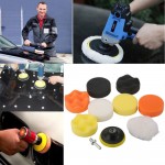 Hot Selling A Set Sponges Waves Plate Compound Car Polishing Waxing Pads Clean Paint Tools Drill Adapter soft elastic woolen